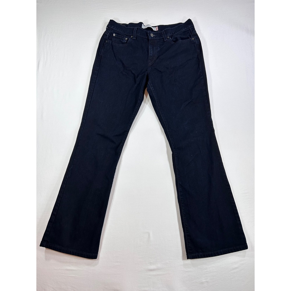 Levis 515 Boot Cut Jeans Womens 12M Dark Wash Blue Denim Stretch Mid Rise